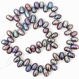 68 Peacock Edison Freshwater Pearls Full Strand Metallic Jewelry Making Bead 16"